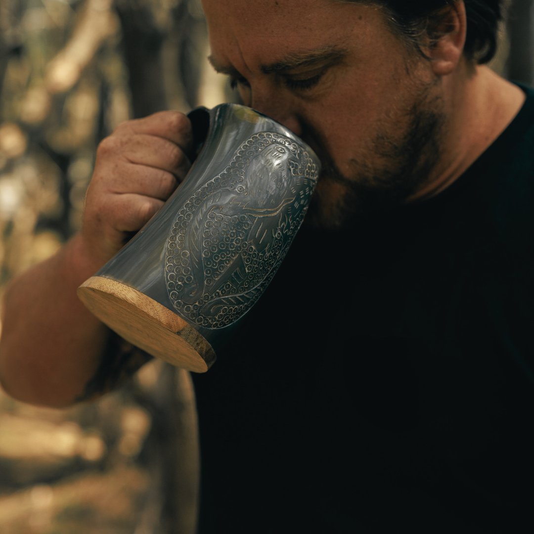 Man with viking mug